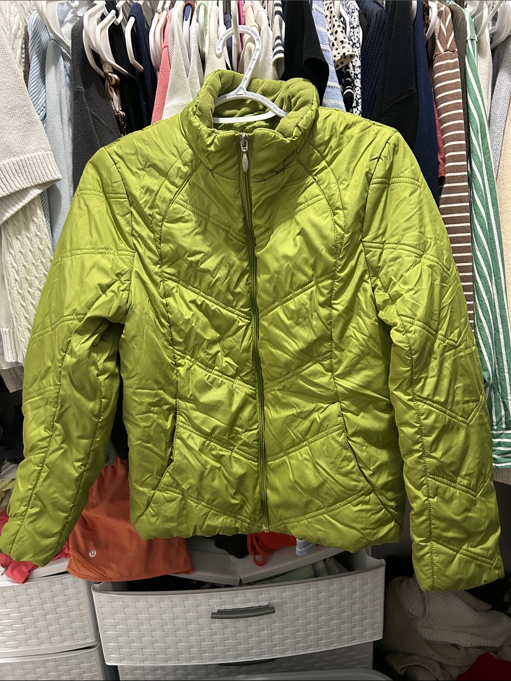 Athletic Works Lime Green Quilted Puffer Jacket